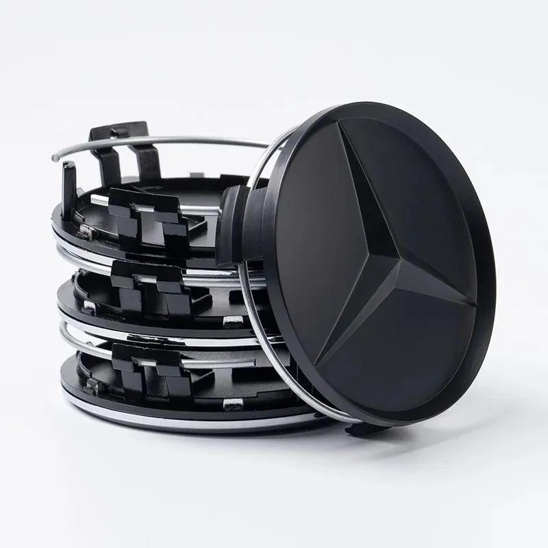 New Mercedes Benz 75mm Wheel Center Hub Caps Set of 4 with Benz Emblem for W203 W206 W220 W205 W211 W212 Car Tire Rim Covers DH1 QQ60