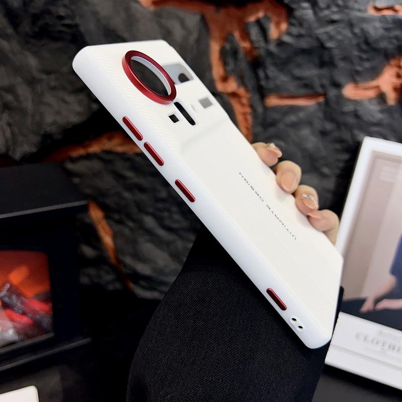 Red Camera Frame with Textured Case For ZTE nubia Z80 Ultra zte Z70S Ultra z70 ultra Ultimate Design Shockproof Cover