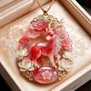 Nine Tailed Fox Enamel Pendant Necklace Exquisite Chinese Style Trendy Jewelry Ideal Anniversary Gift for Girlfriend