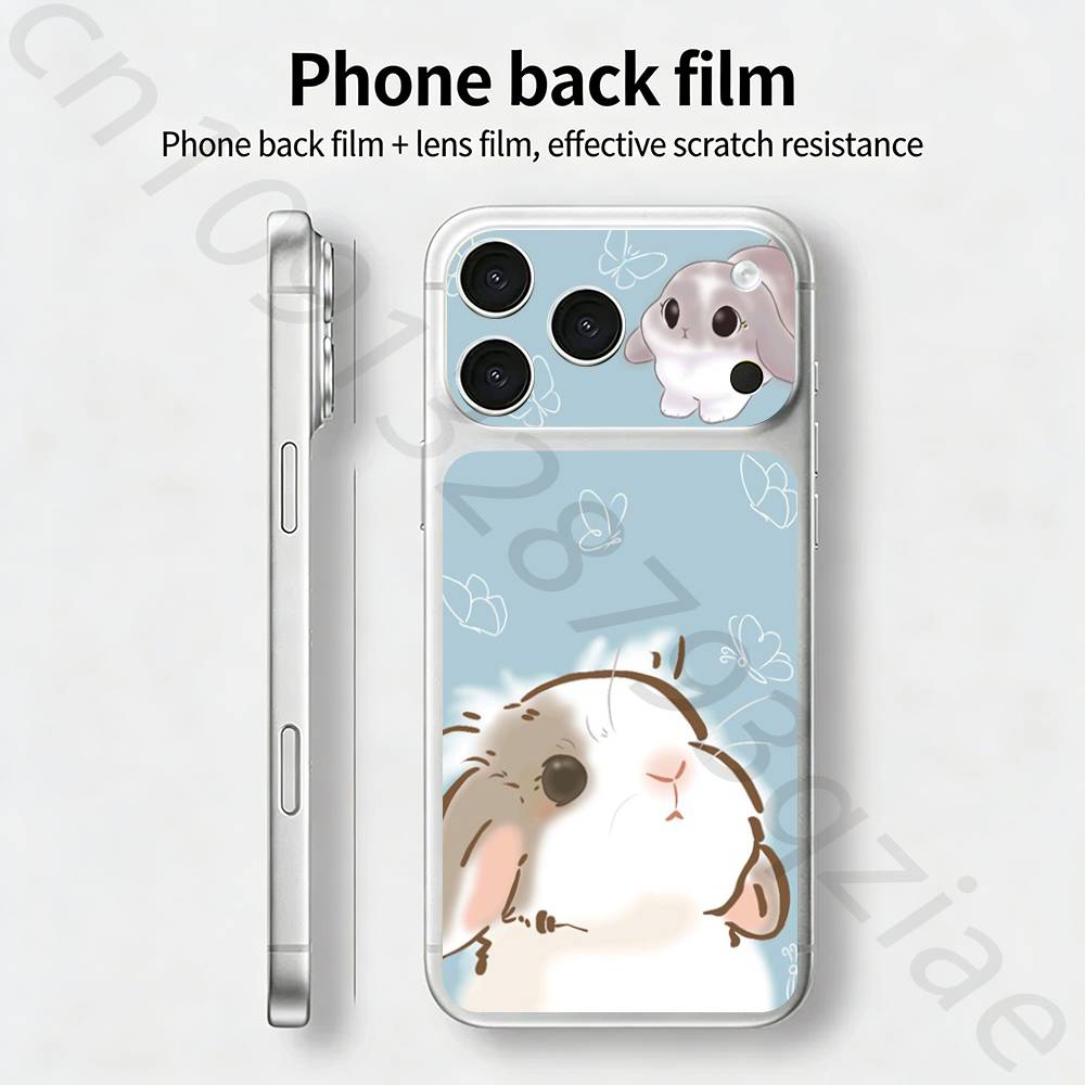 Милый мультяшный кролик НАКЛЕЙКА-ОБЕРТКА Skin Wrap для iPhone 17 Pro/Pro max Защитная пленка для задней панели, рамки, камеры
