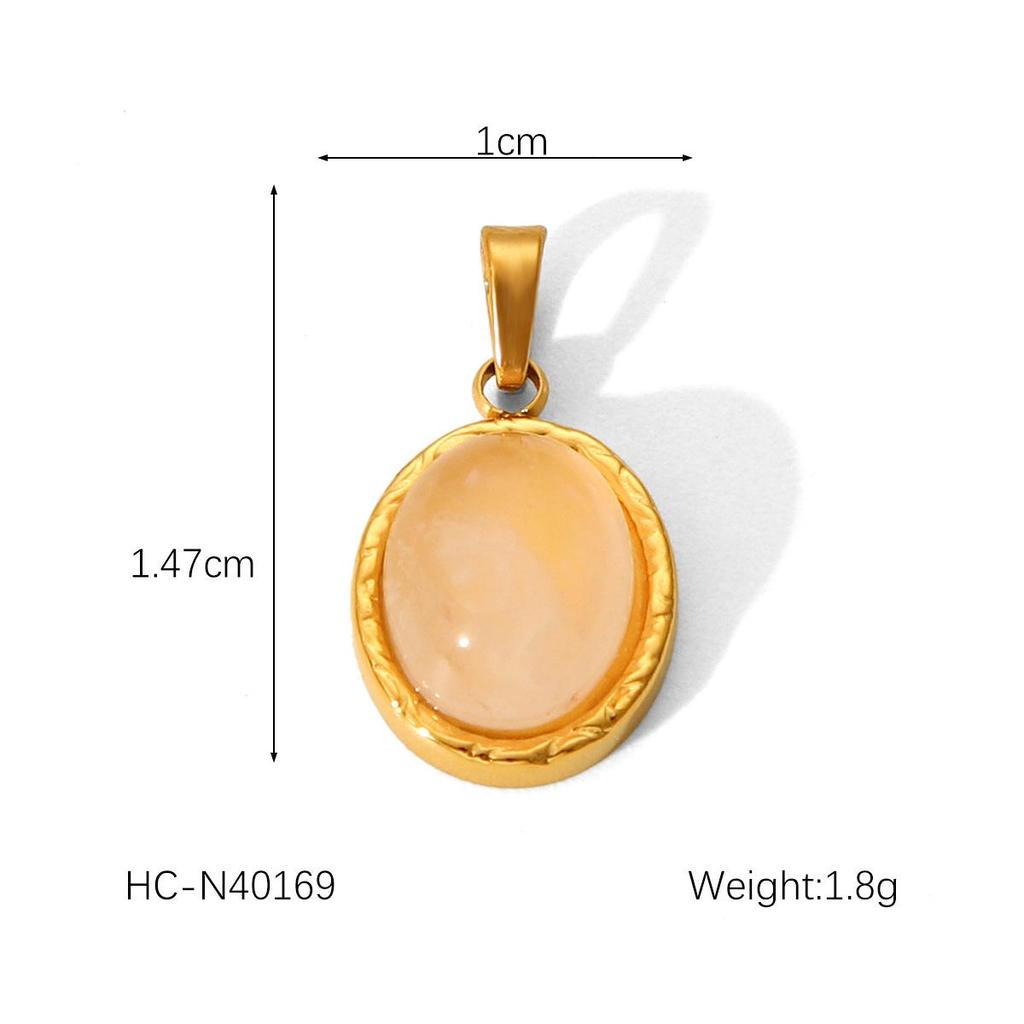 European American Style Light Luxury Natural Stone Titanium Steel Pendant Jewelry Accessories