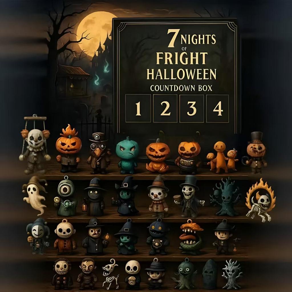 7/15/31-Day Halloween Countdown Calendar Halloween Advent Calendar with Collectible Eerie Figurines Surprise Box Halloween Gifts
