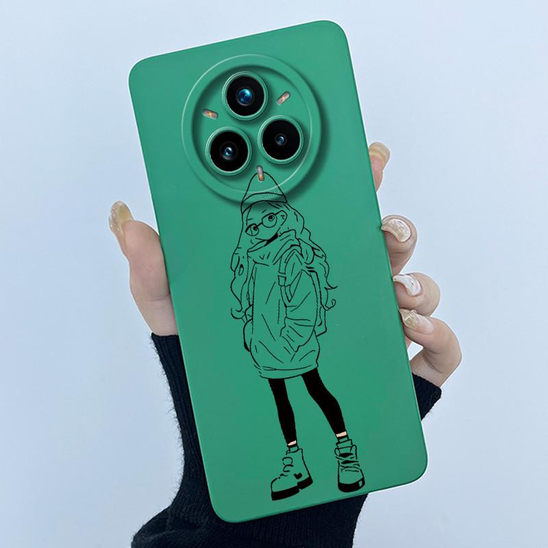 Чехол для Realme 14 Pro Plus 2025 Новый дизайн Милый узор Матовый силиконовый чехол Для Realme14 Pro 14Pro+ Бампер Coque funda Capa