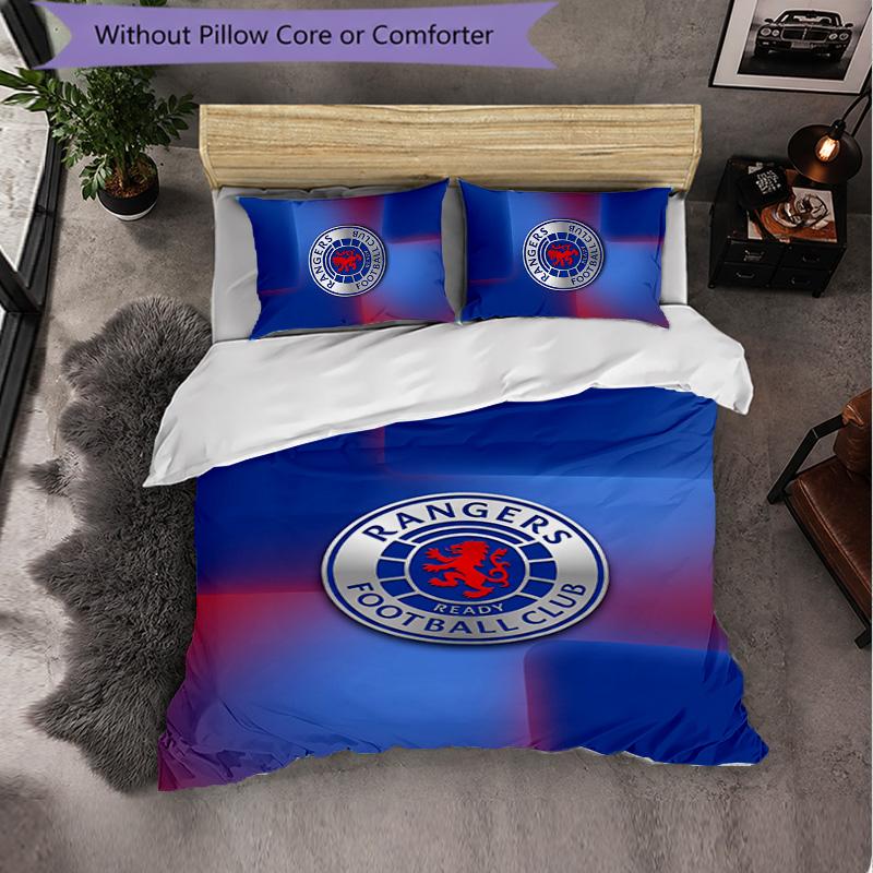 Постельное белье в тематике Rangers FC, 3 предмета, комплект с пододеяльником, декоративное постельное белье для комнаты подростка, домашний декор