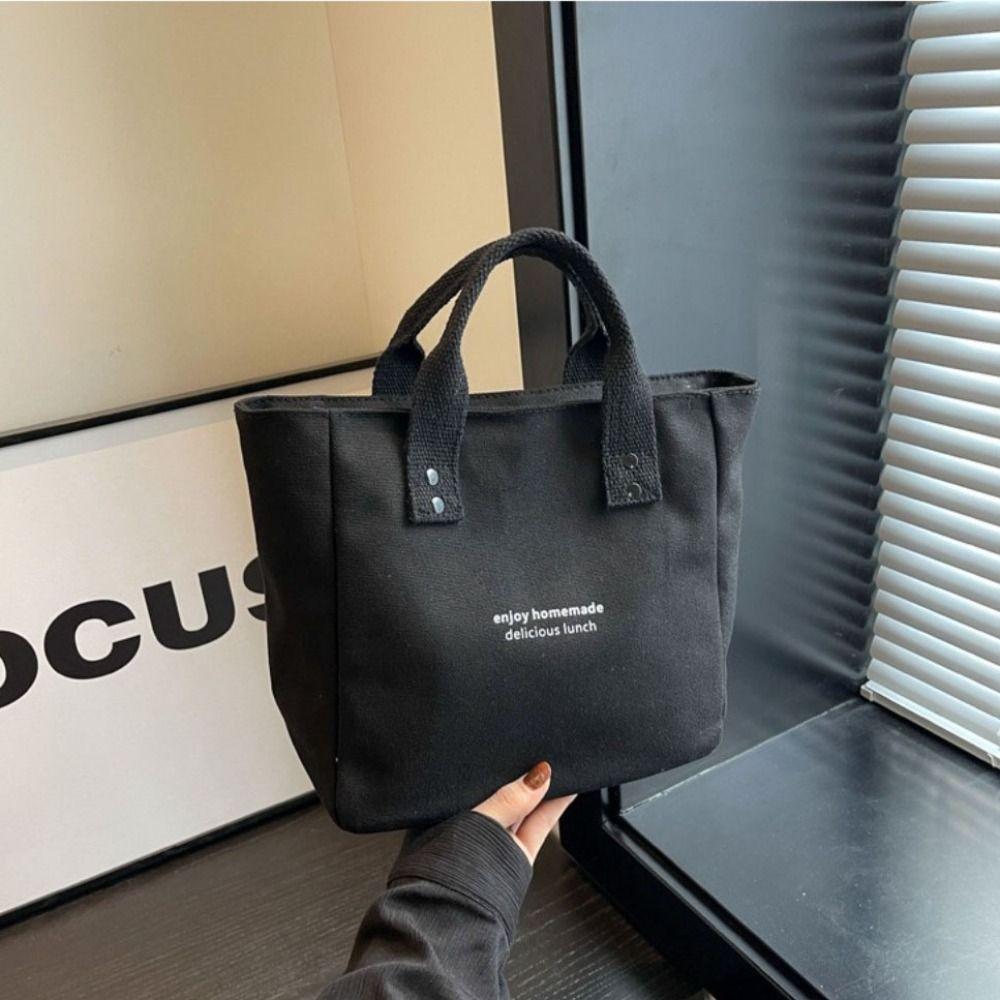 Однотонная холщовая сумка-тоут Большая вместимость Тканевая сумка через плечо Повседневная сумка для покупок Мужская