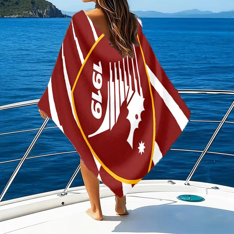 Saler-nitana Football Crest Beach Towel - Soft, Absorbent Microfiber, Lightweight, Ideal for The Beach, Parties, Travel, Camping fan gifts