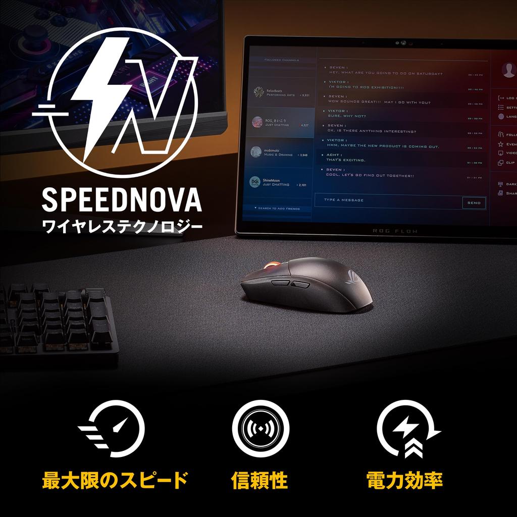 ASUS ROG Strix Impact III Wireless Black Gaming ROG AimPoint Optical Features ROG Omni Receiver for Connecting Keyboard and Mouse Together Authorized