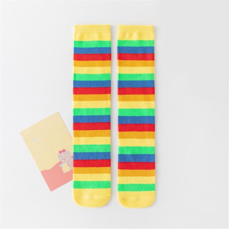 Children's Fashionable Socks Knee High Socks Combed Cotton Multifunction In Tube Socks for School and Parties Show