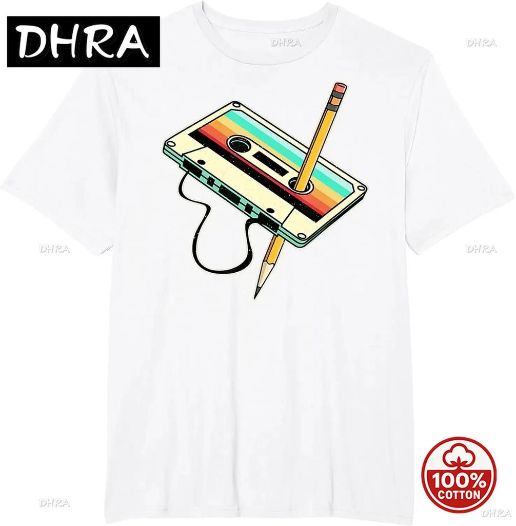 80s Cassette Tape Pencil 1980s Retro Vintage Throwback Music 100cotton Soft Tshirt Unisex Unisex Clothing Vintage T Shirt Camisetas