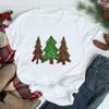 Christmas Tree Graphic Tees Women Short Sleeve Harajuku T Shirt Tumblr Female Xmas Party Festival