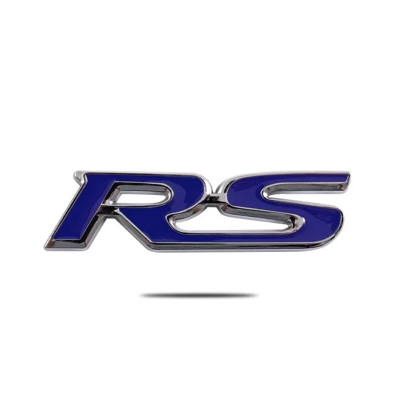 3D Metal RS Logo Emblem Rear Fender Trunk Badge Sticker For FIT Jazz Civic HRV Jade Front Grille Emblem Car Acceessories