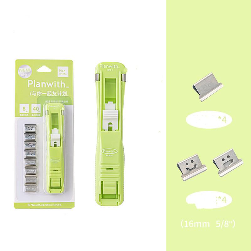 1Pc Creative Stapler Without Staples Creative Simplicity Candy Color Pusher A4 Paper Storage Clip Pusher Office/student Supplies