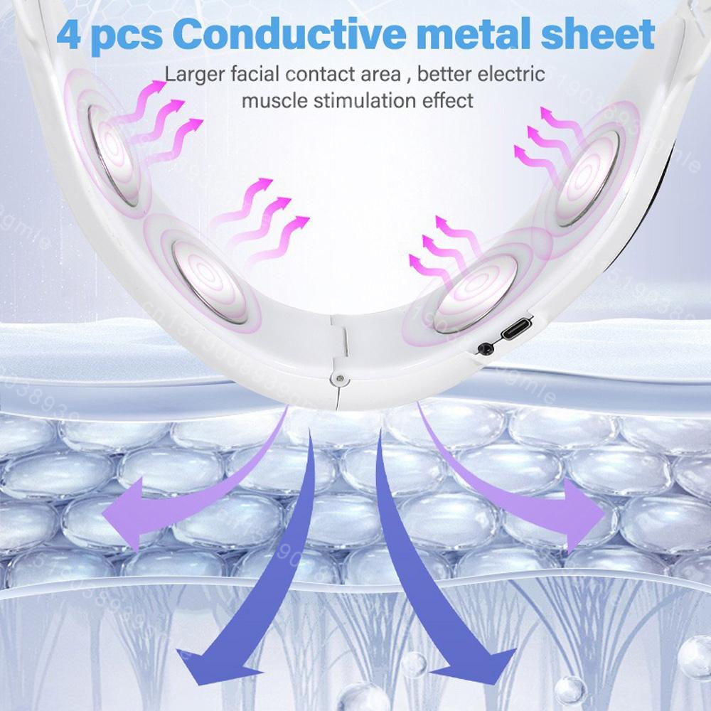 EMS Face Lifting Massager Facial Muscle Exerciser Anti Wrinkle Facial Massager Remove The Double Chin Led Photon Therapy