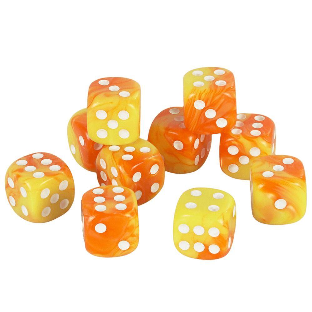 10Pcs/set D6 16mm Colored 6-sided DND Dice Translucent Colors Party Game Polyhedral Dice Role-Playing Acrylic Table Game