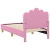 Kids Bed Frame with Headboard Pink 70 x 140 cm Fabric