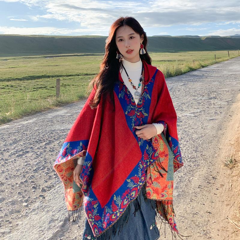 Дышащая, теплая и универсальная домашняя, осенне-зимняя женская шаль для путешествий, толстый плащ, одеяло с кондиционером