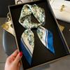 Women Luxury Floral Print Square Silk Scarf Soft Satin Hairband Hijab Foulard Ribbon Tie Neck Bag Headband Scarves Wrap Mom Gift