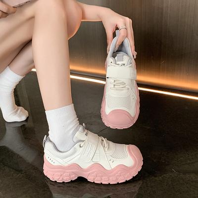 Большие уродливые симпатичные туфли с сетчатым лицом для женщин 2024 года, новые толстые подошвы для отдыха, спортивные туфли для одного человека, модные туфли для папы