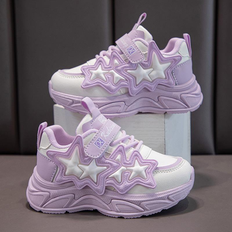 2024 New Fashion Children's Casual Leather Girls Running Shoes