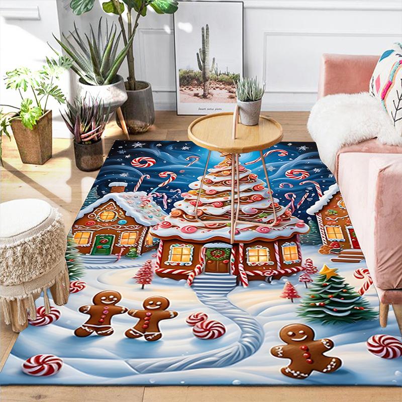 1Pc Christmas Night Fantasy Rug Office Carpet Indoor Outdoor Doormat Nonslip Soft Living Room Christmas Halloween Gift D292222