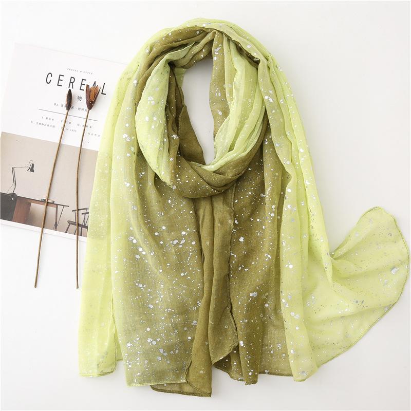 Fashion Ombre Glitter Shiny Dot Viscose Shawl Scarf Lady High Quality Wrap Gradient Pashmina Stole Bufanda Muslim Hijab 180*90Cm