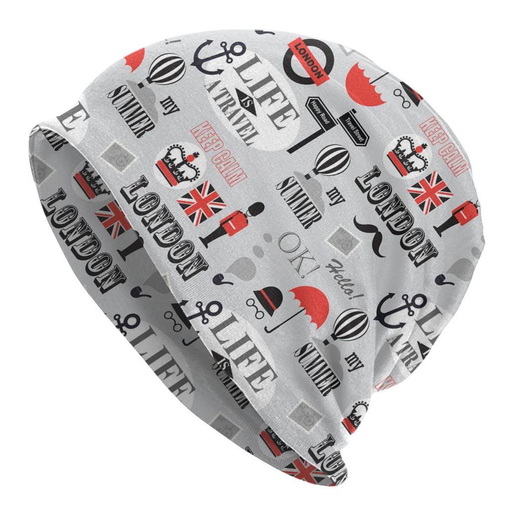 Великобритания, Лондон, британский символ, шляпа с капюшоном, вязаные шапки, унисекс, для женщин, унисекс, для взрослых, с флагом Соединенного Королевства, теплые зимние шапки с черепами, шапка