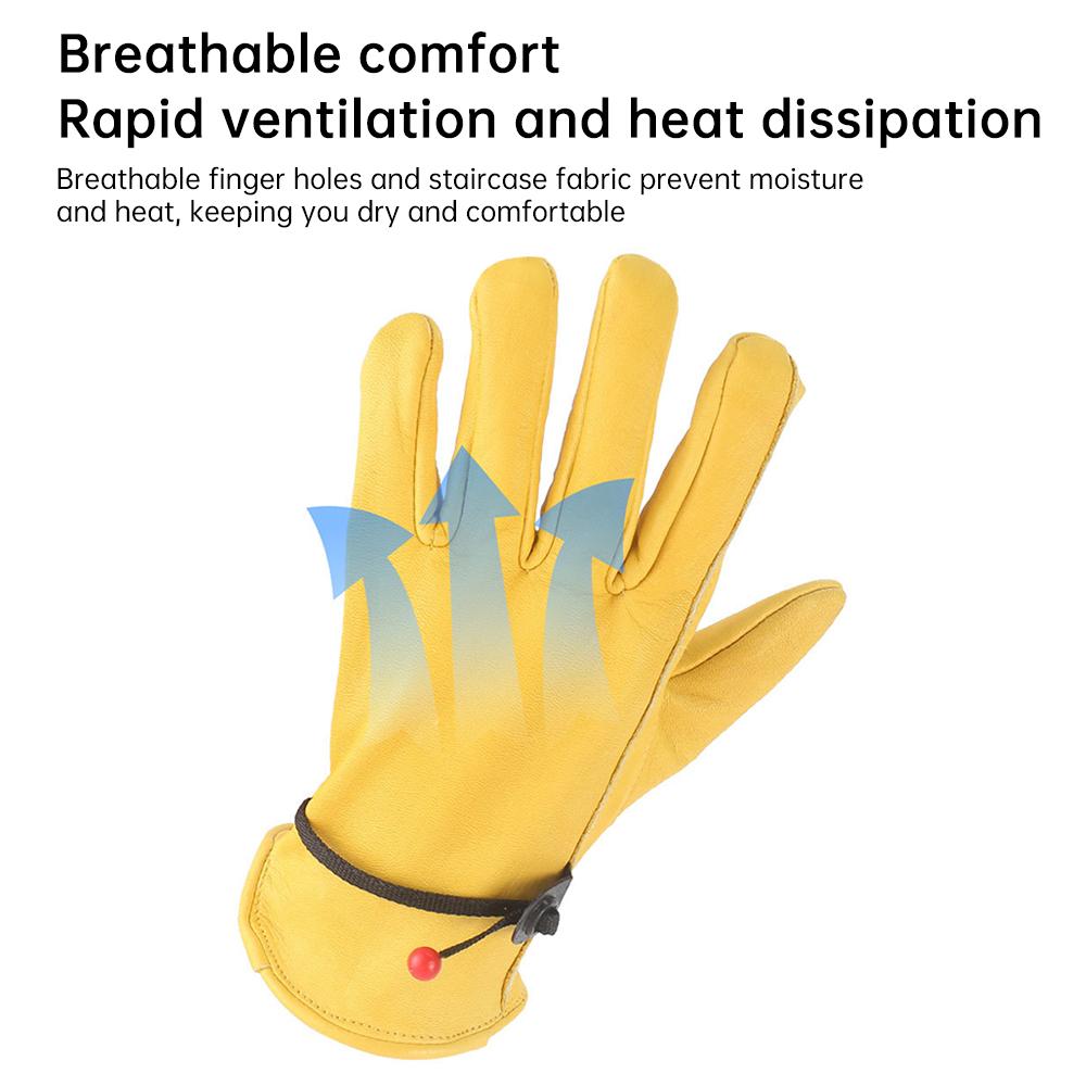 Рабочие перчатки с желтым верхом из коровьей кожи, рабочие перчатки с защитой от порезов, износостойкие рабочие перчатки для вождения, винтажные