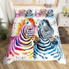 Zebra Duvet Cover Sets For Kids Girls Boys Queen King Size Lightweight Down Room Decor 2 Pillowcases 1 Comforter Cover No Quilt