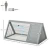 Triangular Hutch for Rabbits, Chickens, Tortoises - Grey Pine Wood - 116L x 62.2W x 52.5H cm