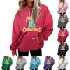 Women's Casual Fashion Christmas Printed Letters Casual Hooded Sweatshirt With Pockets