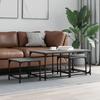  Coffee Tables That Slide Under Each Other, 3 Pieces, Grey Sonoma Oak