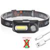 Mini Portable XPE+COB Headlamp USB Rechargeable Use 18650 Battery Headlight Outdoor Camping Fishing LED Head Flashlight