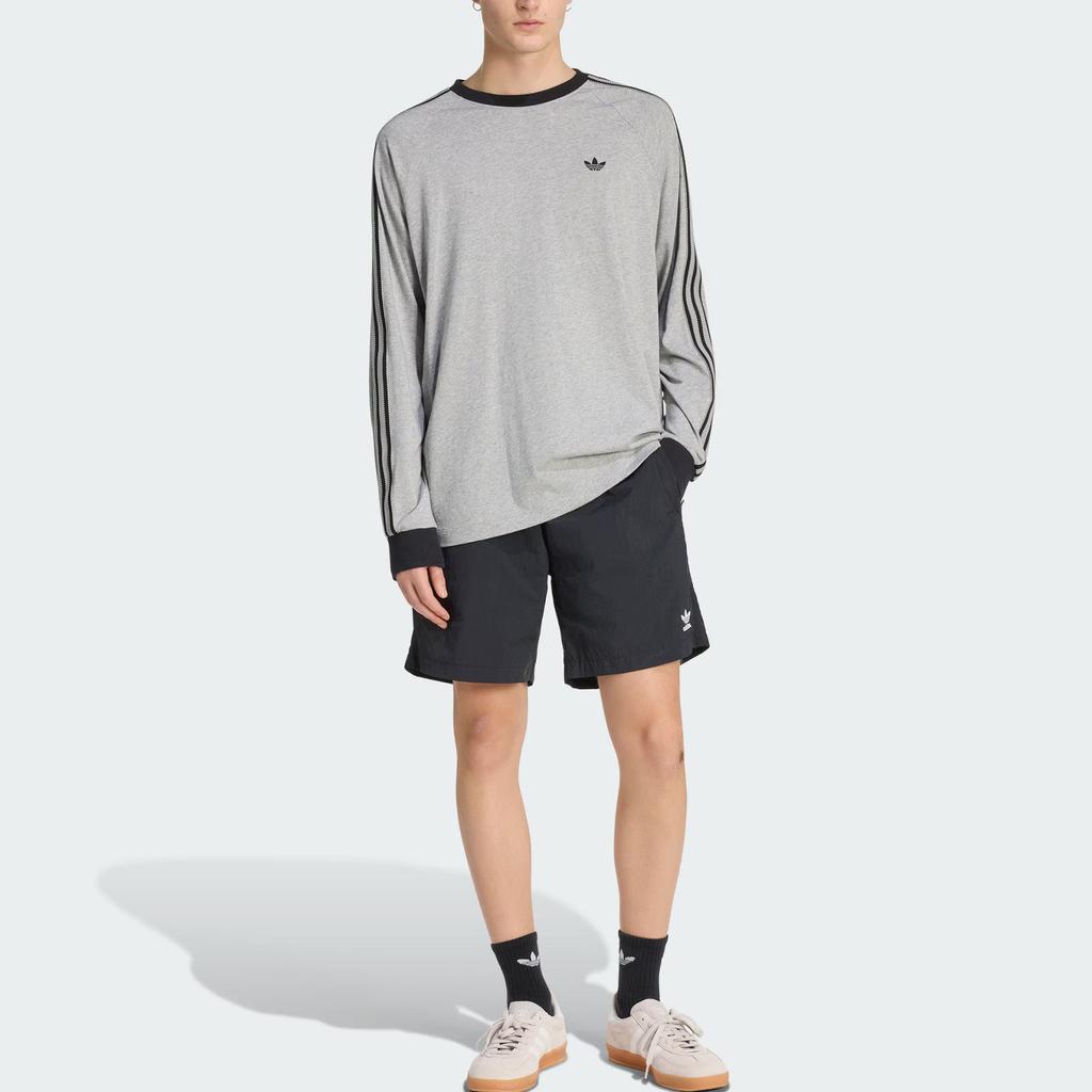 Adidas Оригиналы Britcore Cali Свободная вязаная футболка с круглым вырезом с длинным рукавом Мужские Топы KV4703