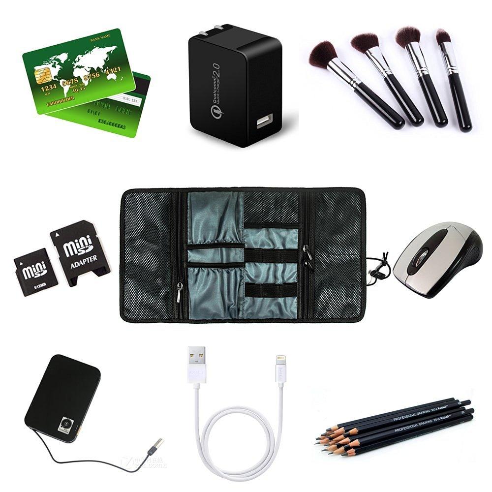 ProCase Travel Pouch PC Peripherals Organizer for Organizing PC and HDDs Black - Bag, Roll-up Type, Peripherals, Cables, Chargers, -