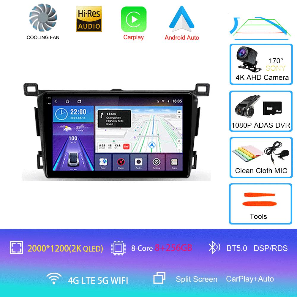 Android 14 для Toyota RAV4 Rav 4 2013 2014 2015 - 2019 Carplay Автомагнитола GPS Навигация DSP 360 Камера 2 Din Видео Стерео