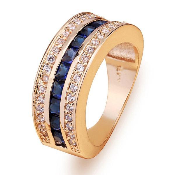 Trendy Real Diamond Sapphire Ring for Women 18k Gold Bague or Jaune for Jewelry Anillos Men Gemstone Anel Jewelry Gold Rings
