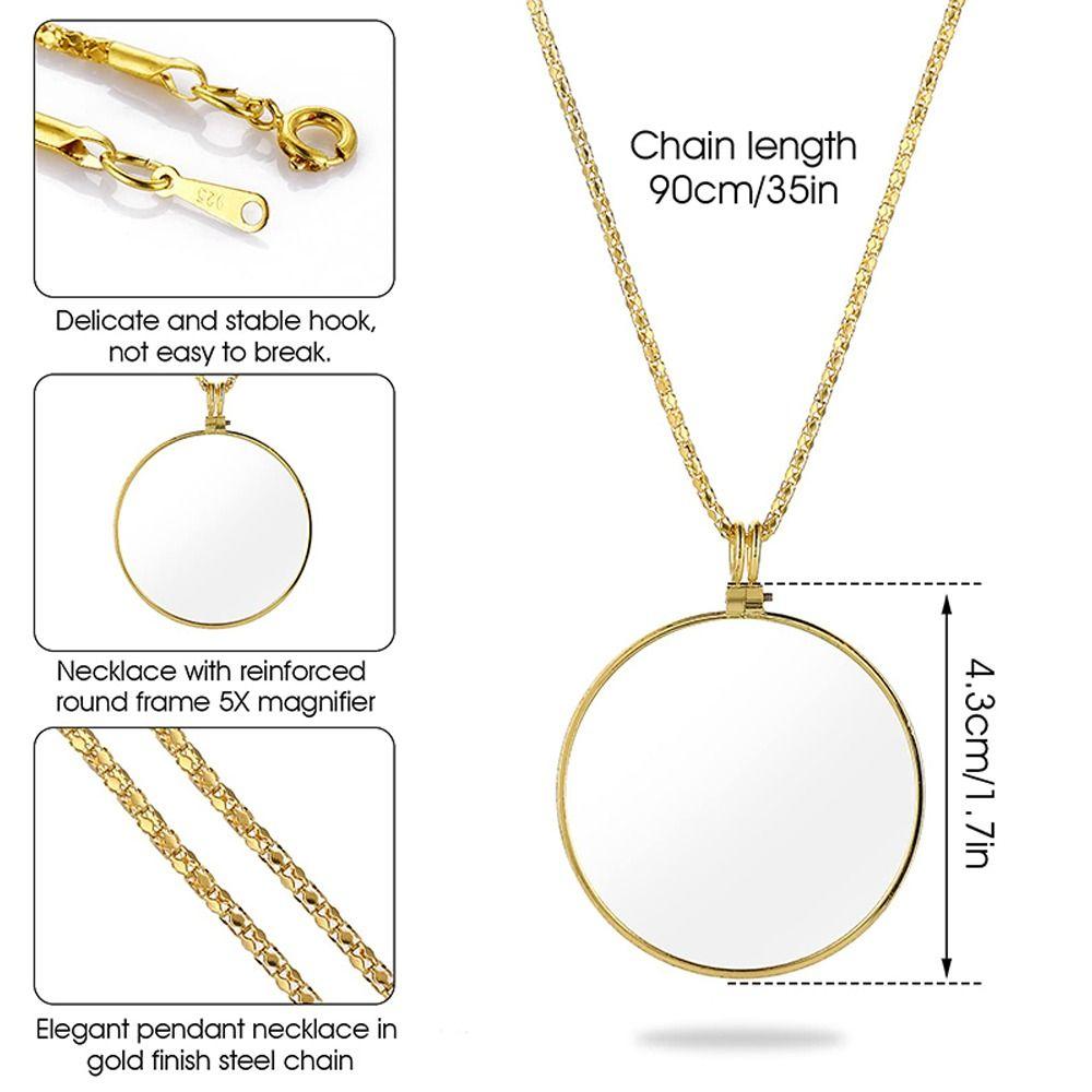 Подарок ожерелье увеличительное стекло 5x оптическая лупа ожерелье лупа кулон пожилой