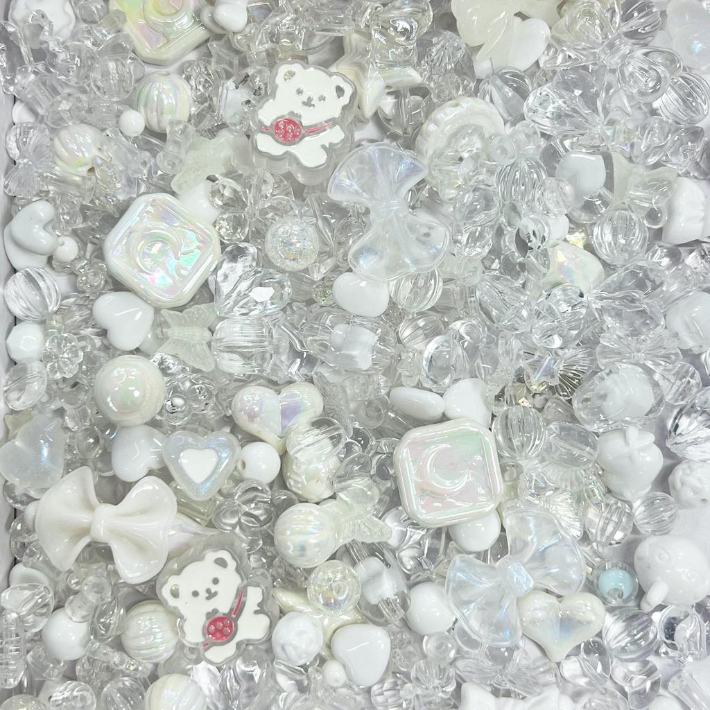 50g Assorted Acrylic Beads: DIY Jewelry & Phone Chain Hair Accessories Kit