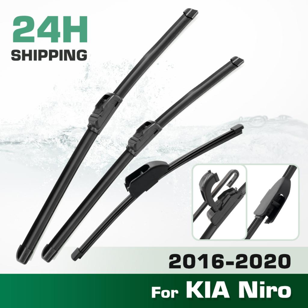 For KIA Niro 2016-2020 2017 2018 2019 Wiper Front & Rear Wiper Blades Windshield Windscreen Window Brushes 26"+16"+13