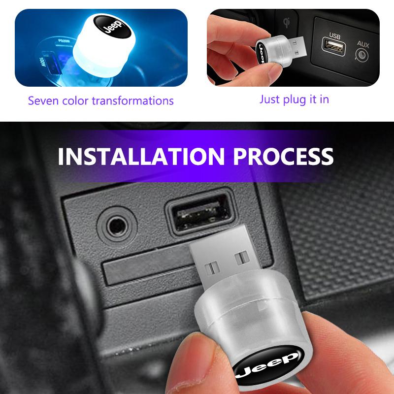 Portable Car Atmosphere Lamp Ambient Atmosphere LED Light For Jeep Compass Renegade Cherokee Wrangler JK Patriot Liberty NXJPT1