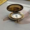 Brass Push Button Pocket Compass Polish Brass 5.08 Cm