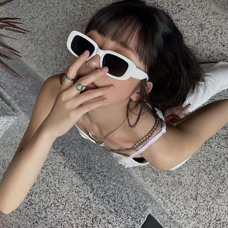 Персонализированные солнцезащитные очки, маленькие квадратные уличные очки, модные солнцезащитные очки карамельного цвета