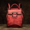 Retro Genuine Leather Bag Solid Color Backpack Handmade Cowhide Large Capacity Women Backpacks Travel Bags
