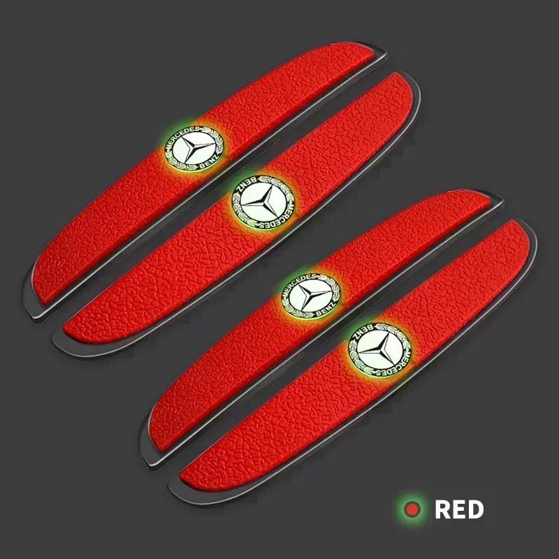 4pcs Luminous Car Door Bumper Rubber Anti-collision Stickers for Mercedes Benz W211 W204 W210 W203 CLA GLA Auto Accessories XABCE1