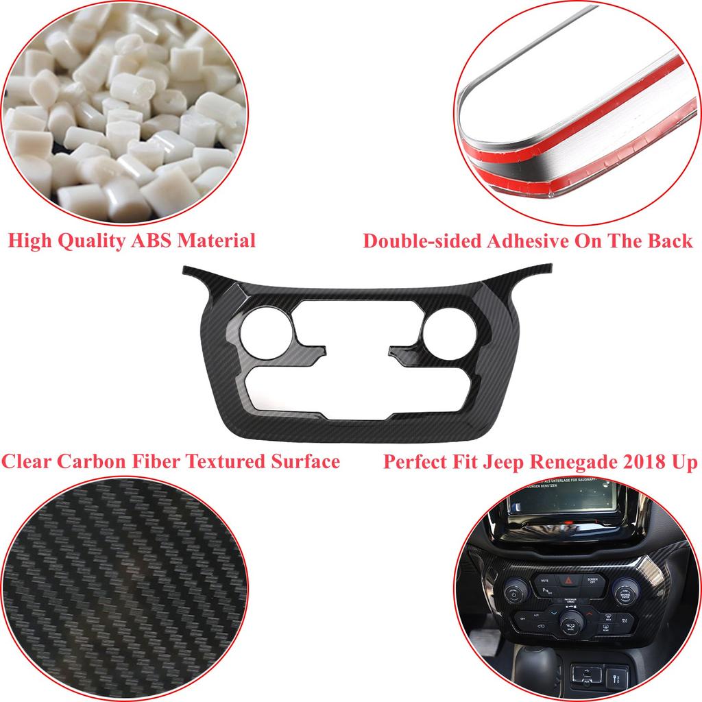 Приборная панель автомобиля, декоративная панель для кондиционера, рамка, наклейки для Jeep Renegade 2018-2022, внутренние молдинги