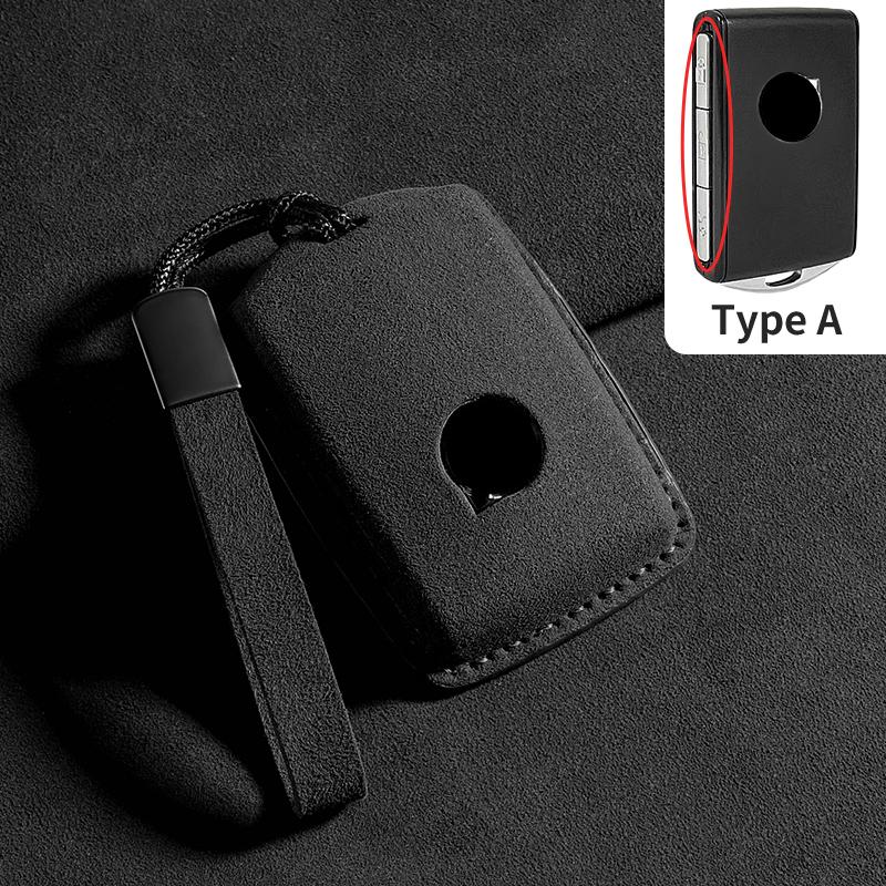 For Volvo S60 S90 XC40 XC60 XC90 V60 V90 T6 T8 Suede Car Smart Remote Key Case Cover Protector Auto Shell Decorative Accessories