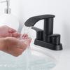 Смеситель для ванной комнаты с водопадным изливом, 4-дюймовый с центральным расположением – WOWOW, 2 ручки, матовый черный, для раковины с 2 или 3 отверстиями, современный, из нержавеющей стали и цинкового сплава с