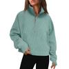 Womens Oversized Half Zip Sweatshirt Casual Long Sleeve Loose Fall Cropped Pullover Tops