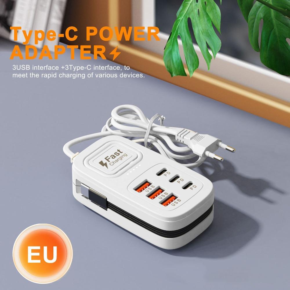 USB Type-C Fast Charging Station Multiple Ports Desktop Charger Power Socket Adapter Work Desk