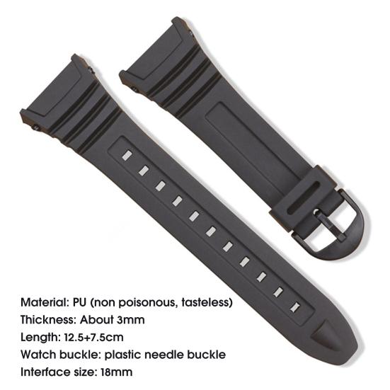 Smooth Surface Watch Band Replaceable Excellent Silicone Wristwatch Strap Replacement for Casio W-96H